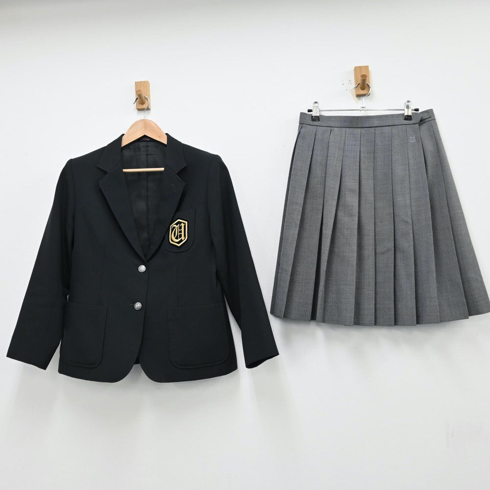 【中古】茨城県 牛久高等学校 女子制服 4点（ブレザー・ベスト・スカート）sf012237