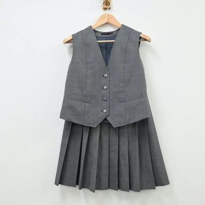 【中古】茨城県 牛久高等学校 女子制服 4点（ブレザー・ベスト・スカート）sf012237