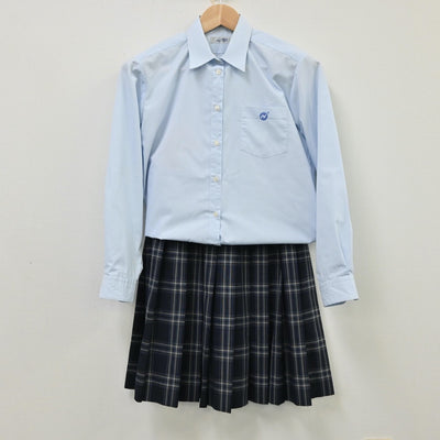 【中古】千葉県 二松学舎大学付属柏高等学校 女子制服 3点（シャツ・スカート）sf012243