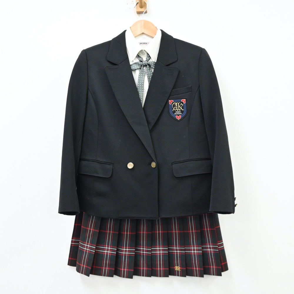 【中古】神奈川県 厚木北高等学校 女子制服 6点（ブレザー・シャツ・ニット・スカート）sf012249