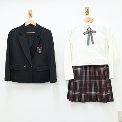 【中古】神奈川県 厚木北高等学校 女子制服 6点（ブレザー・シャツ・ニット・スカート）sf012249