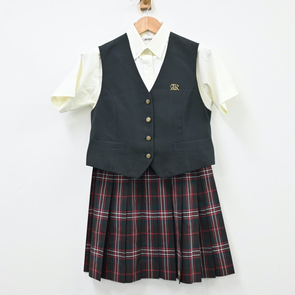 【中古】神奈川県 厚木北高等学校 女子制服 3点（シャツ・ベスト・スカート）sf012250