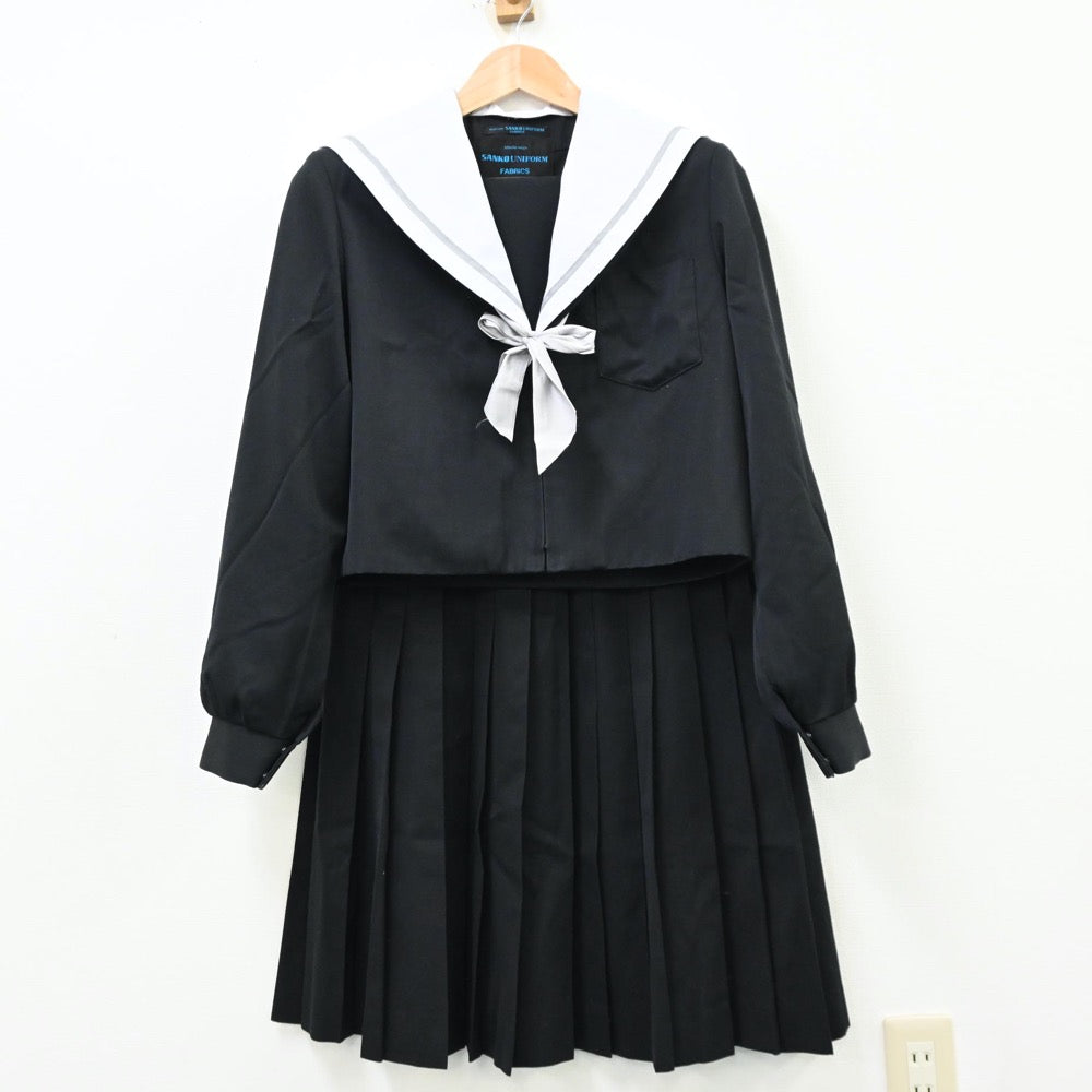 【中古】愛知県 前林中学校 女子制服 4点（セーラー服・スカート）sf012251