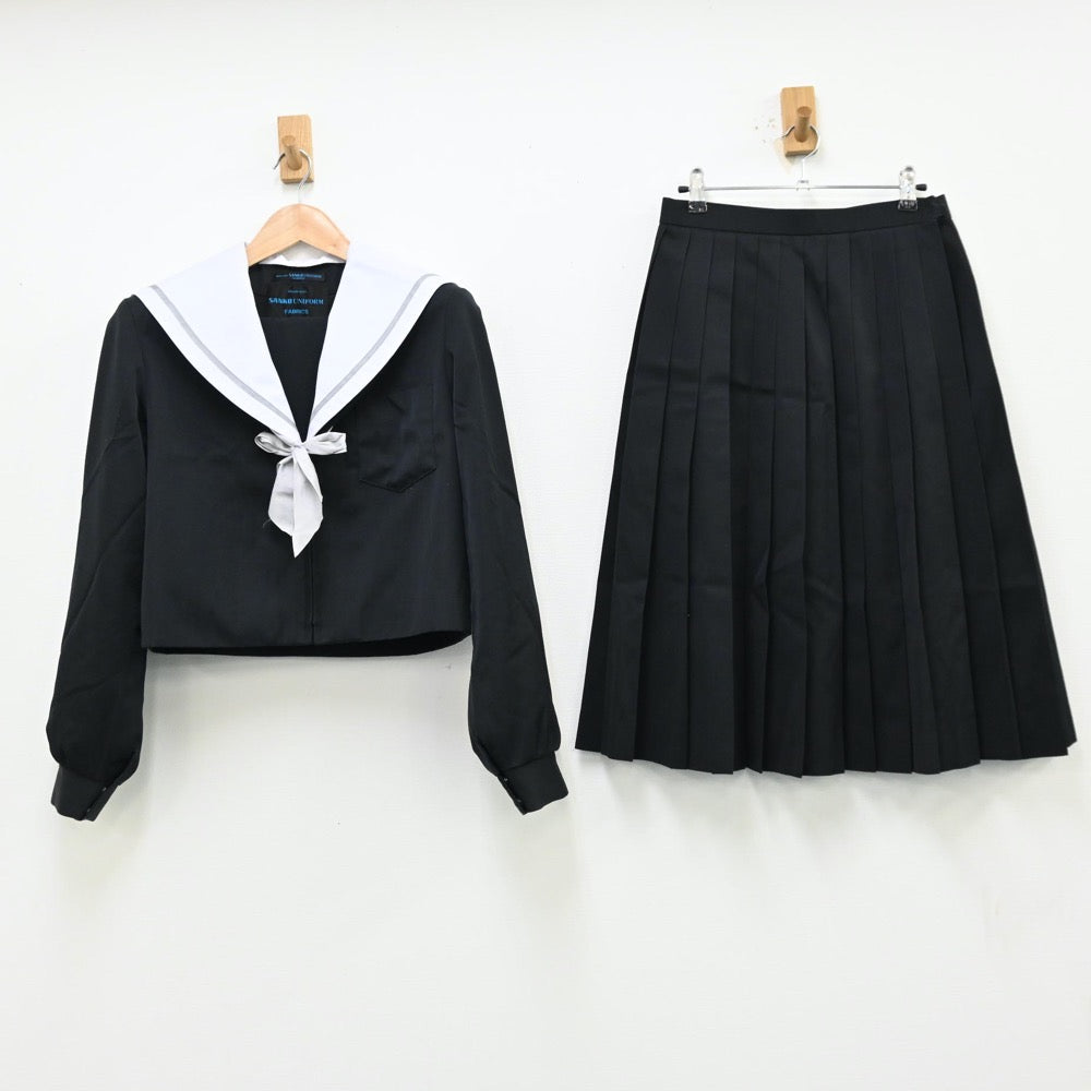 【中古】愛知県 前林中学校 女子制服 4点（セーラー服・スカート）sf012251