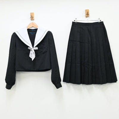 【中古】愛知県 前林中学校 女子制服 4点（セーラー服・スカート）sf012251