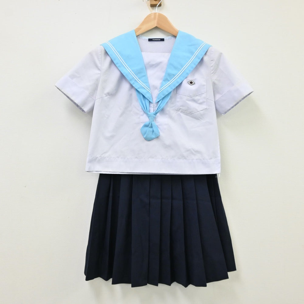 【中古】大阪府 夕陽丘高等学校 女子制服 4点（セーラー服・スカート）sf012256