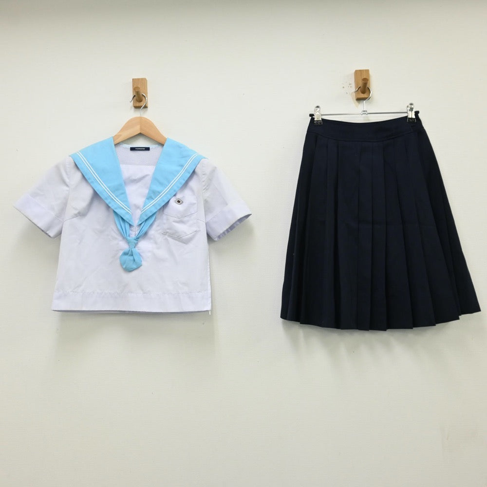 【中古】大阪府 夕陽丘高等学校 女子制服 4点（セーラー服・スカート）sf012256