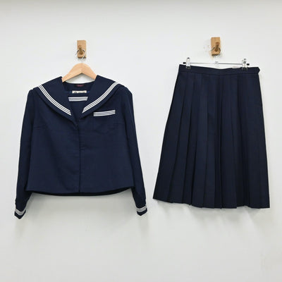 【中古】富山県 芳野中学校 女子制服 3点（セーラー服・スカート・スカート）sf012257