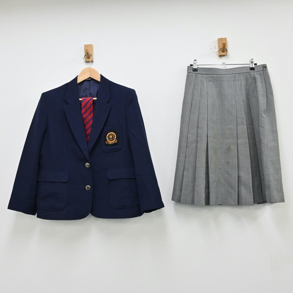 【中古】富山県 高岡商業高等学校 女子制服 3点（ブレザー・スカート）sf012258