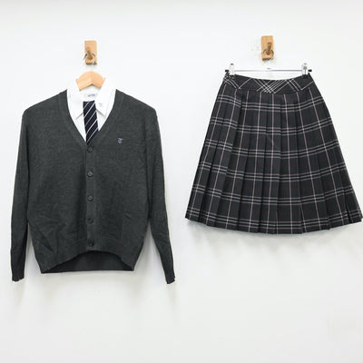 【中古】宮城県 富谷高等学校 女子制服 5点（ブレザー・シャツ・ニット・スカート）sf012260