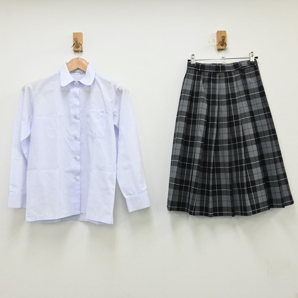 【中古】兵庫県 太山寺中学校 女子制服 3点（シャツ・ニット・スカート）sf012267