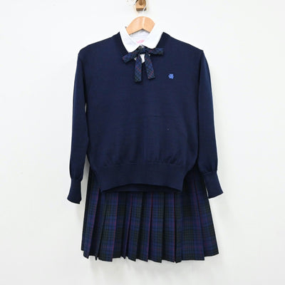 【中古】東京都 江戸川女子中学校 女子制服 6点（ブレザー・シャツ・ニット・スカート）sf012270