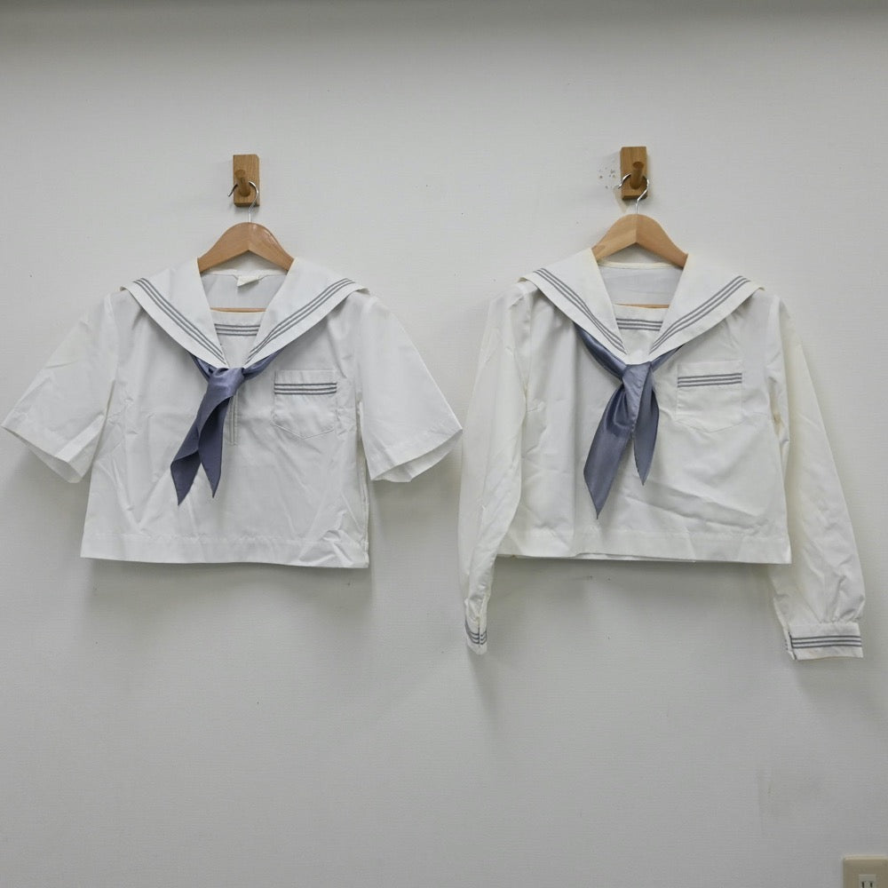 【中古】群馬県 樹徳高等学校 女子制服 5点（セーラー服・スカート）sf012273