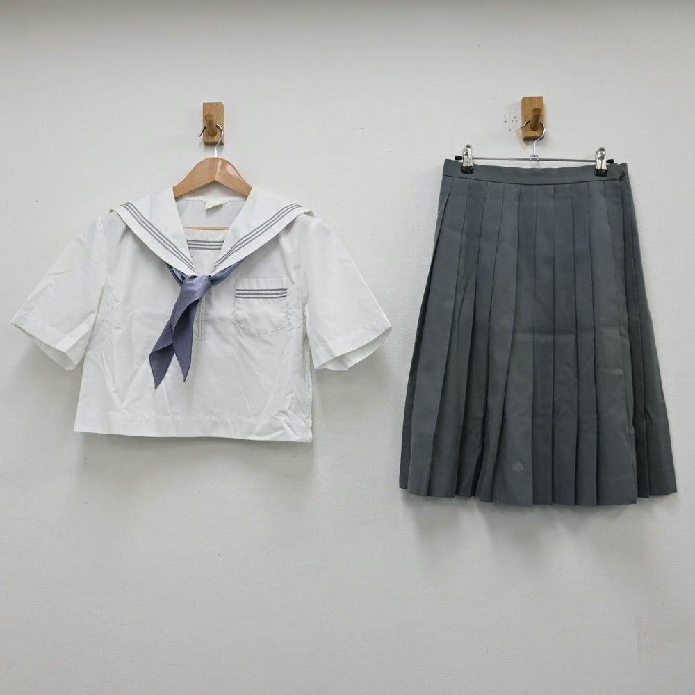 【中古】群馬県 樹徳高等学校 女子制服 5点（セーラー服・スカート）sf012273