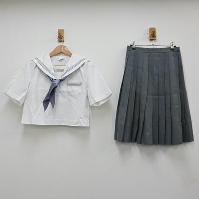 【中古】群馬県 樹徳高等学校 女子制服 5点（セーラー服・スカート）sf012273