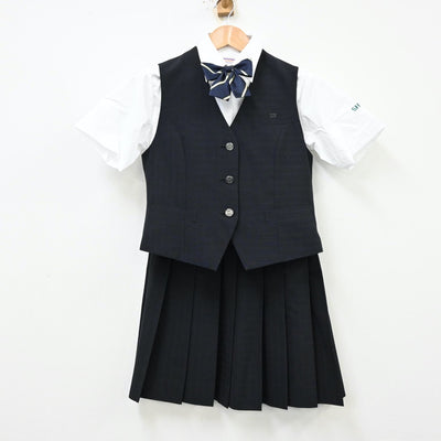 【中古】埼玉県 栄東高等学校 女子制服 5点（シャツ・ニットベスト・ベスト・スカート）sf012279