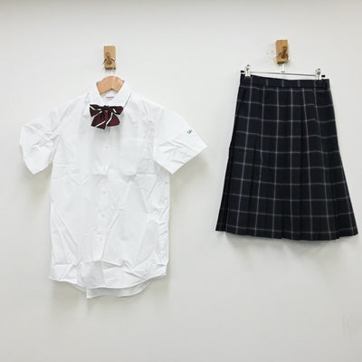 【中古】埼玉県 栄東高等学校 女子制服 4点（シャツ・ベスト・スカート）sf012280