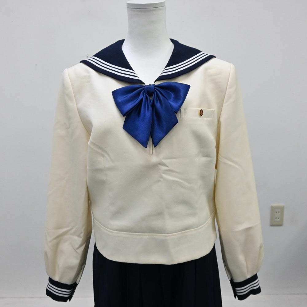 【中古】広島県 山陽学園山陽高等学校 女子制服 6点（セーラー服・ニット・スカート）sf012283