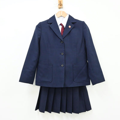 【中古】神奈川県 中原中学校 女子制服 6点（ブレザー・シャツ・ベスト・スカート）sf012288