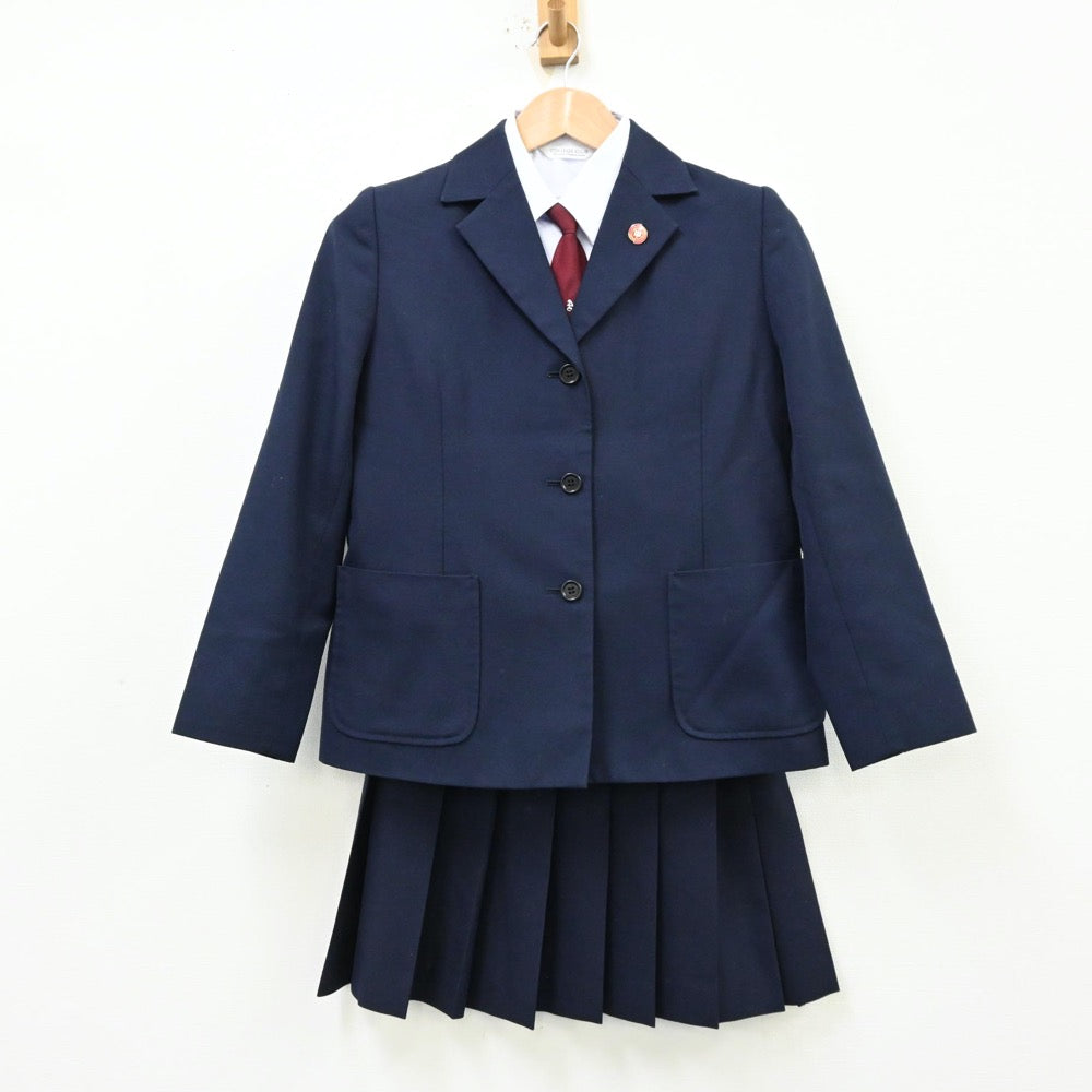 【中古】神奈川県 中原中学校 女子制服 5点（ブレザー・シャツ・ベスト・スカート）sf012289