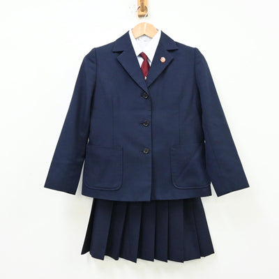 【中古】神奈川県 中原中学校 女子制服 5点（ブレザー・シャツ・ベスト・スカート）sf012289