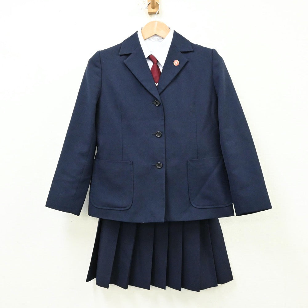 【中古】神奈川県 中原中学校 女子制服 5点（ブレザー・シャツ・ベスト・スカート）sf012290