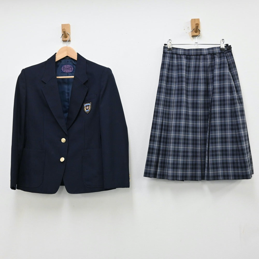 中古制服】大阪府 楠葉西中学校 女子制服 3点（ブレザー・ニット