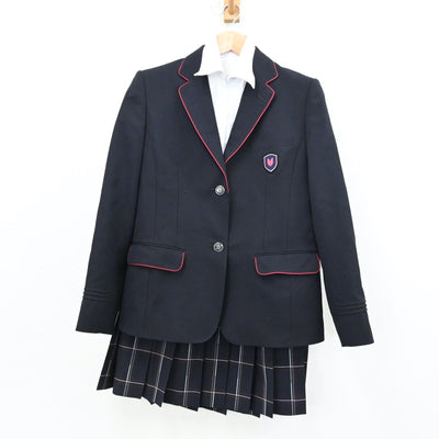 【中古】神奈川県 英理女子学院高等学校 女子制服 4点（ブレザー・ニット・シャツ・スカート）sf012312