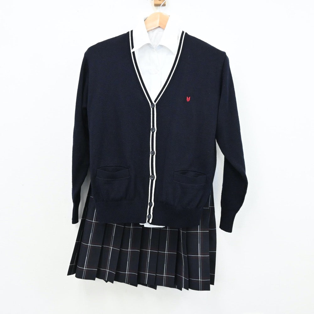 【中古】神奈川県 英理女子学院高等学校 女子制服 4点（ブレザー・ニット・シャツ・スカート）sf012312