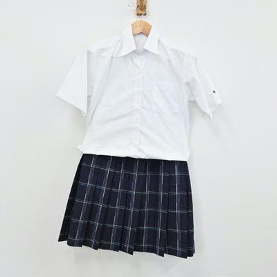 【中古】神奈川県 英理女子学院高等学校 女子制服 4点（シャツ・ニットベスト・スカート）sf012313