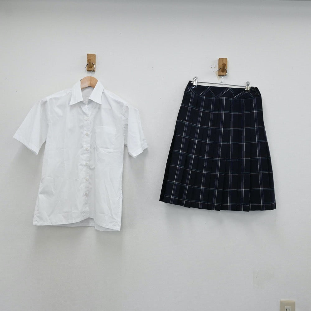 【中古】神奈川県 英理女子学院高等学校 女子制服 4点（シャツ・ニットベスト・スカート）sf012313