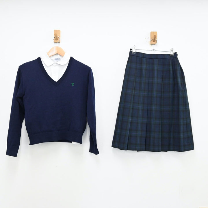 中古制服】大阪府 枚方第三中学校 女子制服 3点（シャツ・ニット・スカート）sf012321【リサイクル学生服】 | 中古制服通販パレイド