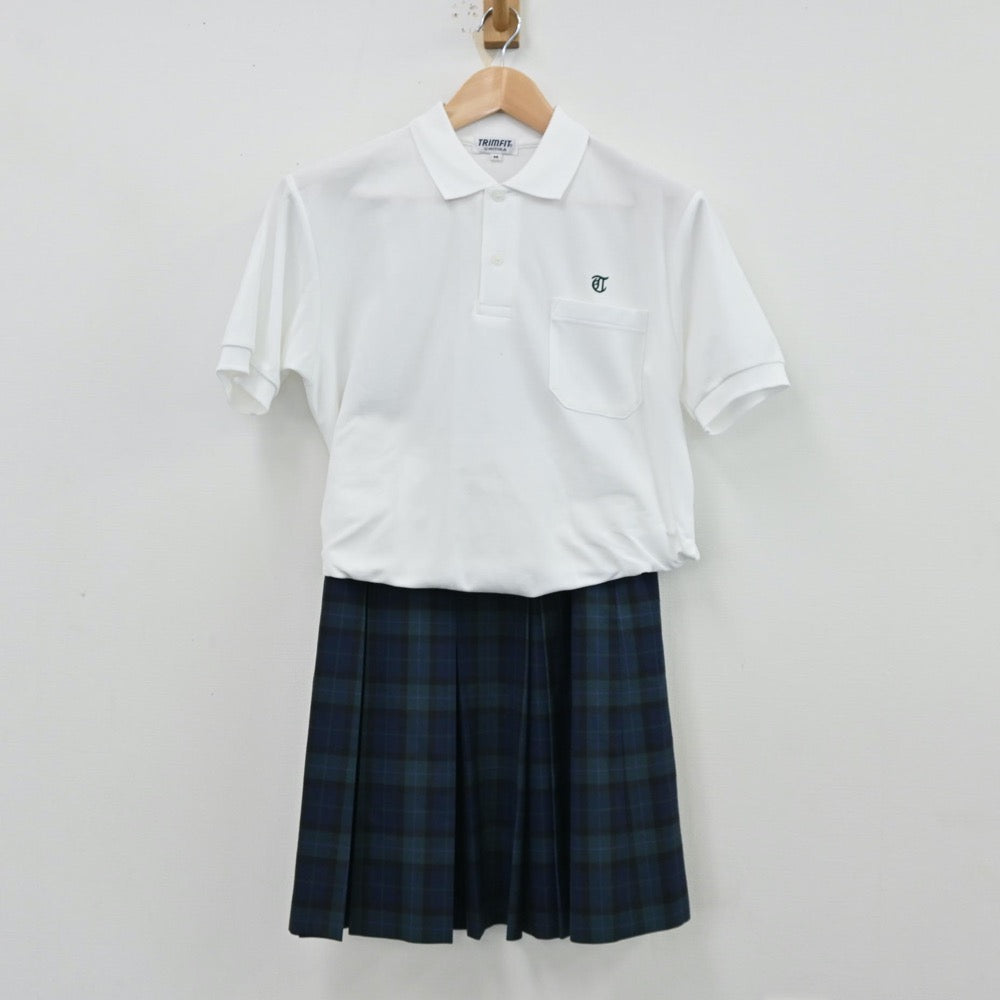 【中古】大阪府 枚方第三中学校 女子制服 3点（シャツ・スカート）sf012323