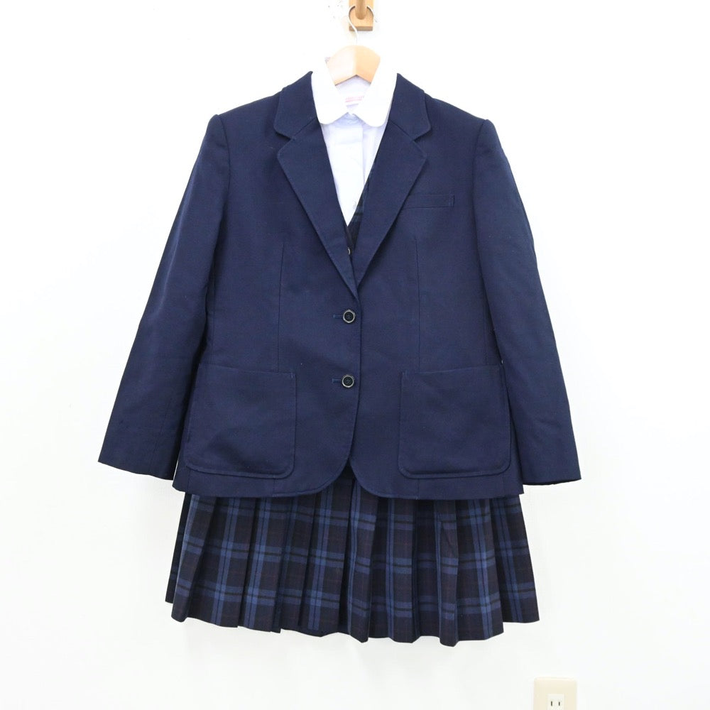 【中古】佐賀県 唐津商業高等学校 女子制服 5点（ブレザー・ベスト・シャツ・スカート）sf012328