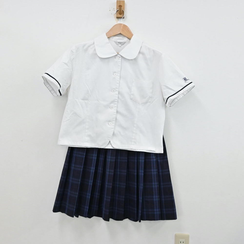 【中古】佐賀県 唐津商業高等学校 女子制服 3点（シャツ・スカート）sf012329