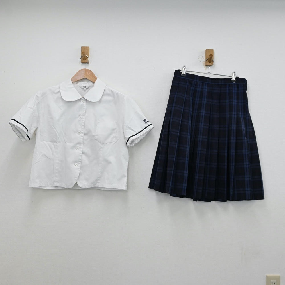 【中古】佐賀県 唐津商業高等学校 女子制服 3点（シャツ・スカート）sf012329