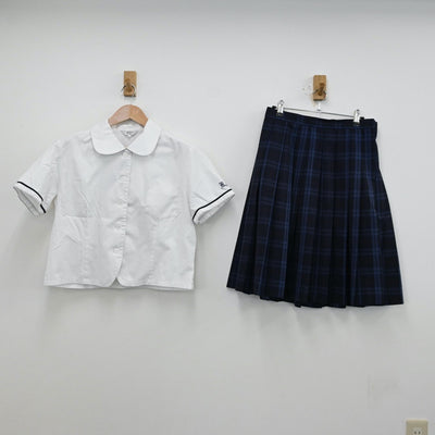 【中古】佐賀県 唐津商業高等学校 女子制服 3点（シャツ・スカート）sf012329