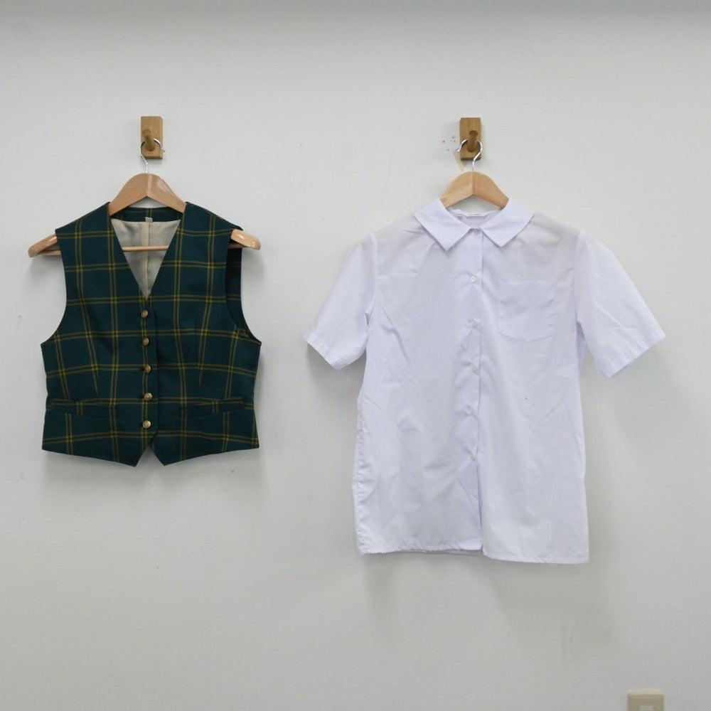 【中古】兵庫県 西宮市立上ヶ原中学校 女子制服 3点（シャツ・ベスト・スカート）sf012341