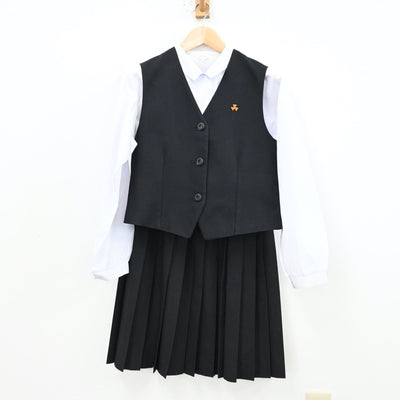 【中古】高知県 高知県立小津高等学校 女子制服 4点（ブレザー・ベスト・シャツ・スカート）sf012343