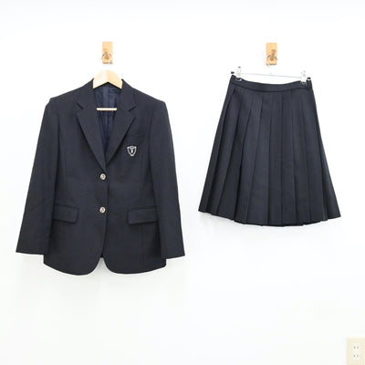 【中古】東京都 都立府中高等学校 女子制服 2点（ブレザー・スカート）sf012349