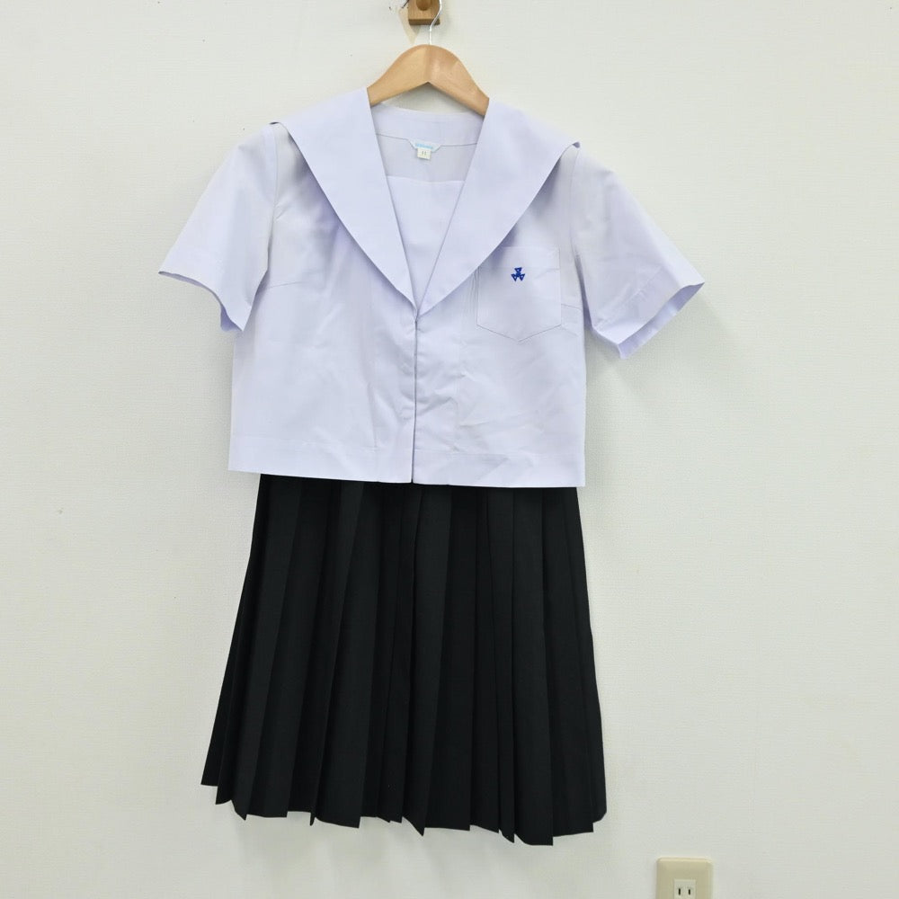 【中古】高知県 高知県立小津高等学校 女子制服 2点（セーラー服・スカート）sf012357