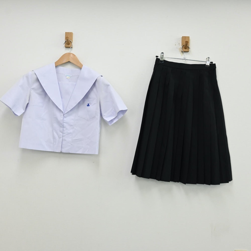 【中古】高知県 高知県立小津高等学校 女子制服 2点（セーラー服・スカート）sf012357