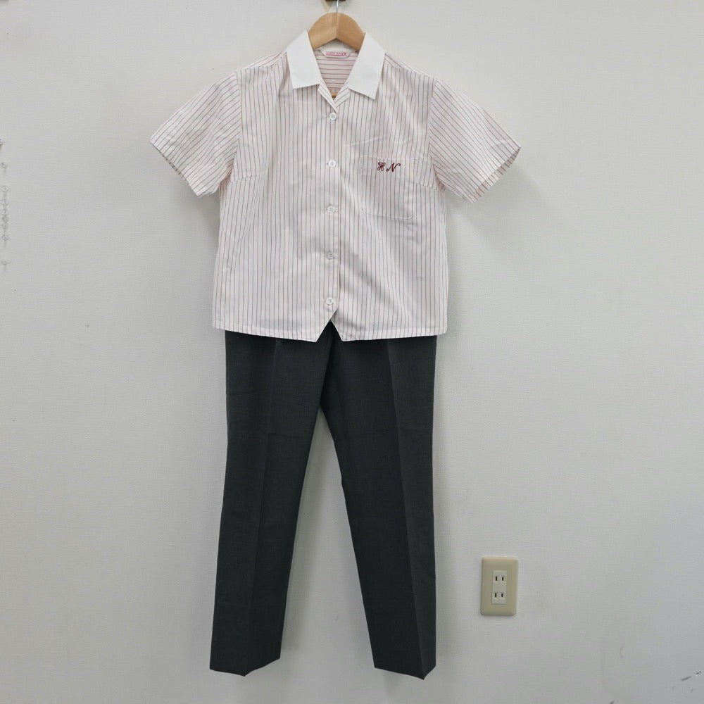 【中古】愛知県 愛知県立半田農業高等学校 女子制服 2点（シャツ・ズボン）sf012362