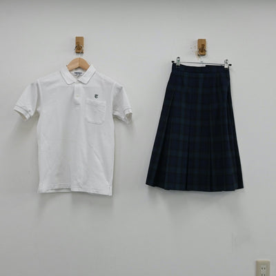 【中古】大阪府 枚方第三中学校 女子制服 2点（シャツ・スカート）sf012364