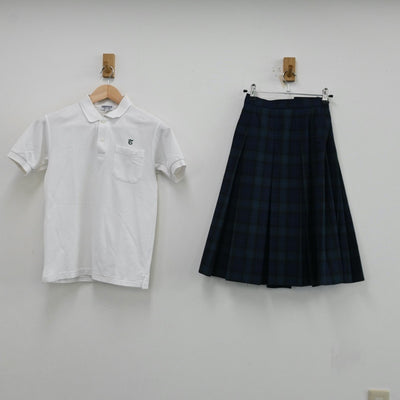 【中古】大阪府 枚方第三中学校 女子制服 2点（シャツ・スカート）sf012365