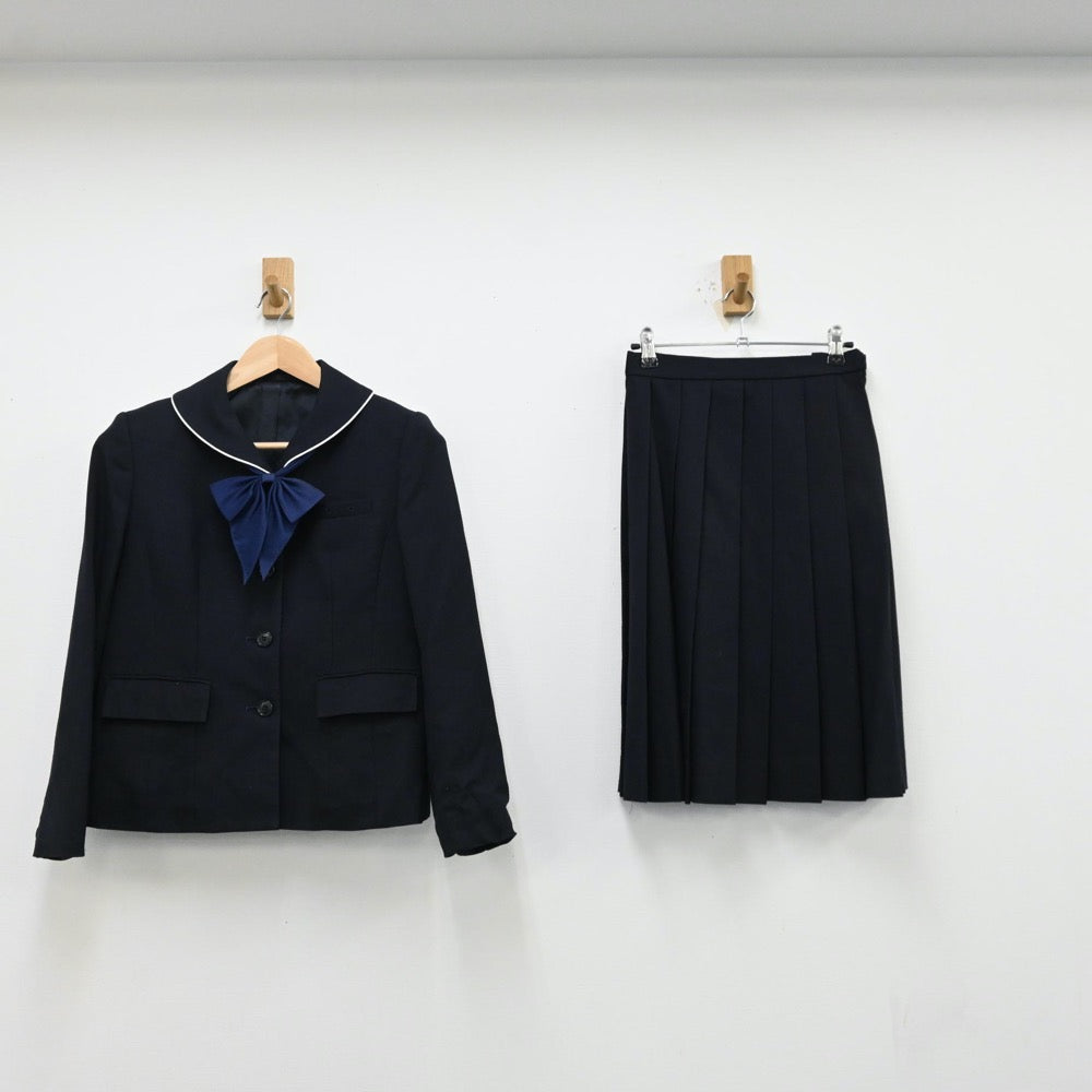 【中古】福岡県 久留米大学附設中学校 女子制服 3点（ブレザー・スカート）sf012375