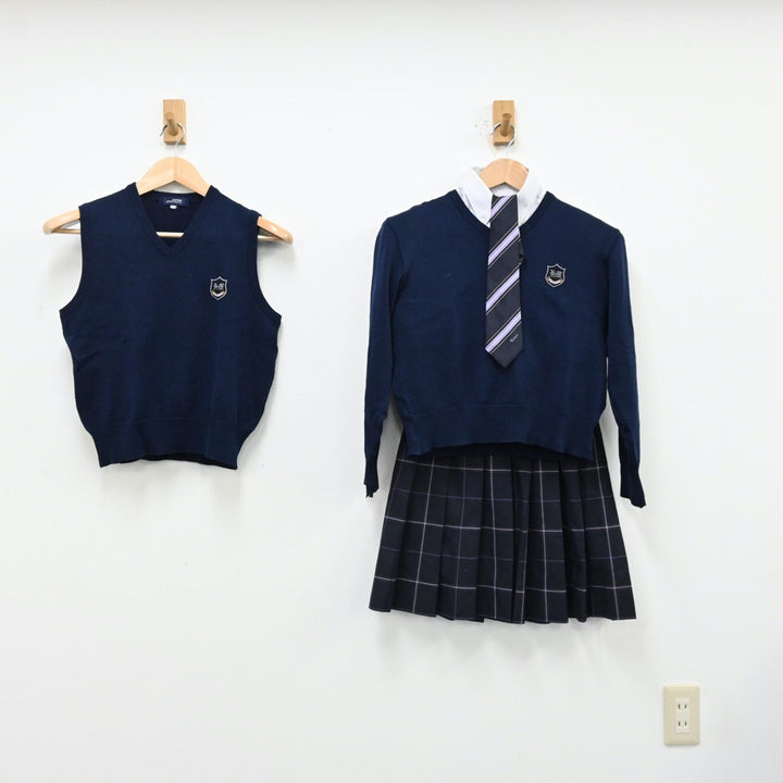 中古制服】茨城県 私立水戸啓明高等学校 女子制服 7点（ブレザー・シャツ・ニット・ニットベスト・スカート）sf012379【リサイクル学生服】 | 中古 制服通販パレイド