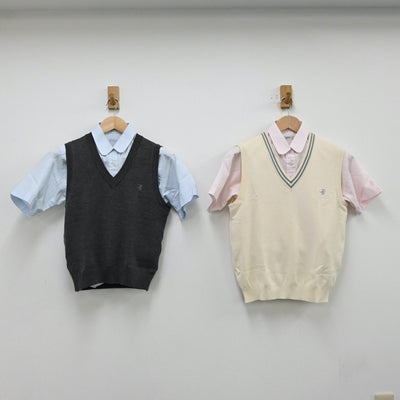 【中古】茨城県 私立大成女子高等学校 女子制服 5点（シャツ・ニットベスト・ニットベスト・スカート）sf012383