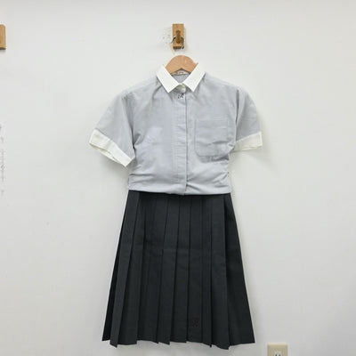 【中古】大阪府 履正社高等学校 女子制服 3点（シャツ・スカート）sf012386