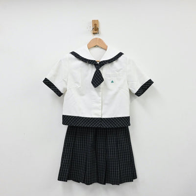 【中古】茨城県 私立常磐大学高等学校 女子制服 3点（セーラー服・スカート）sf012389